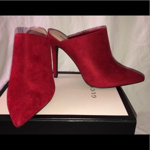 New With Box Red Mules, Size 7.5